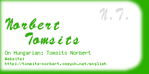 norbert tomsits business card